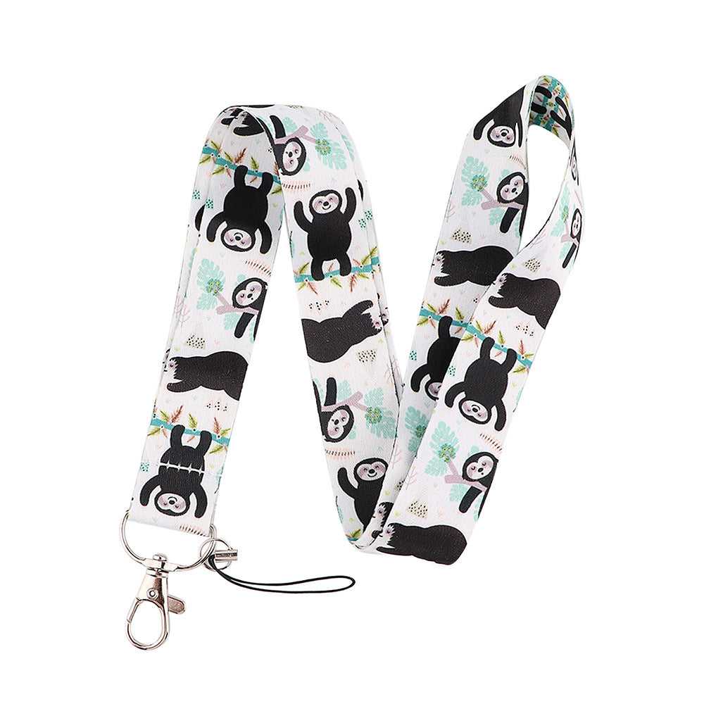 Wholesale Polyester Cute Sloth Mobile Phone Lanyard Keychain